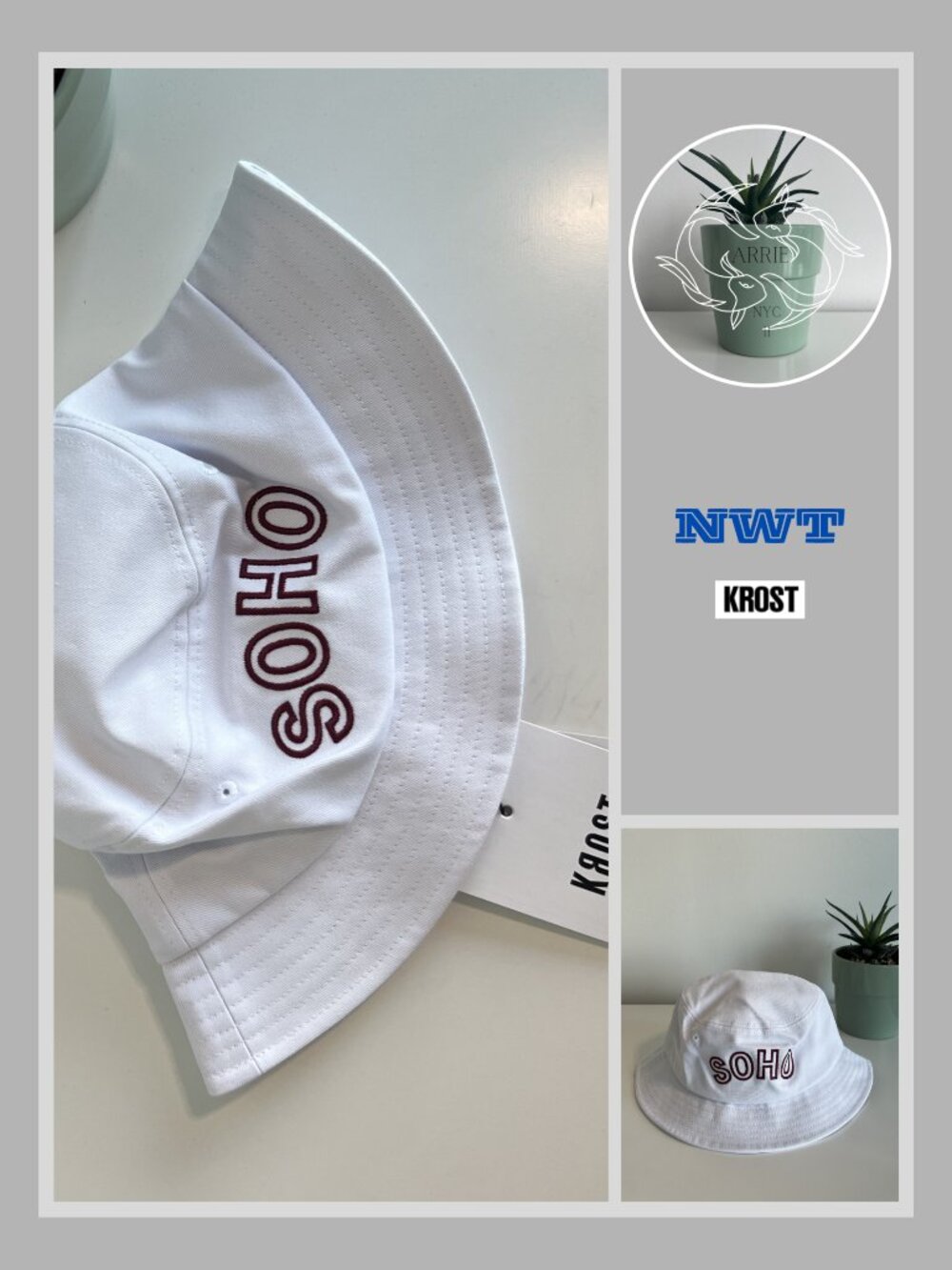 Krost - Unisex "Soho" Bucket Hat - White
